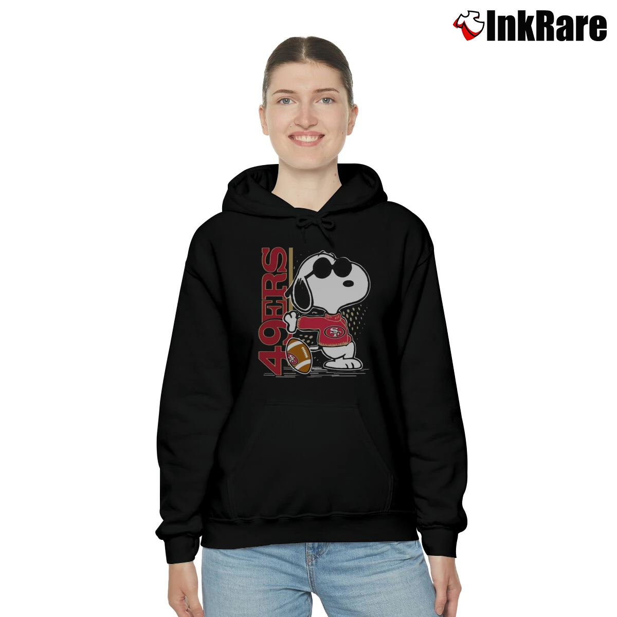 Joe Cool Snoopy San Francisco 49ers Women’s Cozy Hoodie in black – Urban Chic Women’s Joe Cool Snoopy San Francisco 49ers Cozy Hoodie in black | Warm, Structured, Stylish
