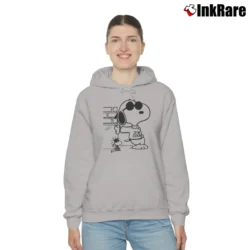Women’s Joe Cool Snoopy Sunglasses Funny Woodstock Cozy Hoodie in sport grey | Warm, Structured, Stylish