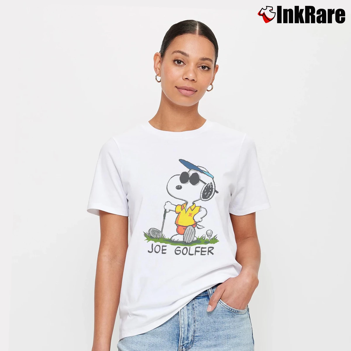 Joe Golfer Snoopy Women’s Tee in white – Effortless Style Women’s Joe Golfer Snoopy T-Shirt in white | Soft, Flattering Fit