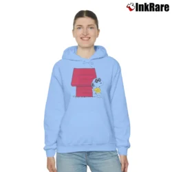 Women’s Joe Kaws Snoopy Woodstock Joe Cozy Hoodie in light blue | Warm, Structured, Stylish