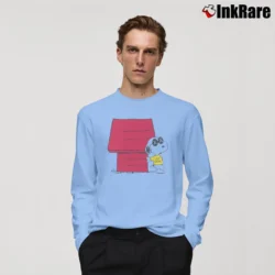 Men’s Joe Kaws Snoopy Woodstock Joe Long-Sleeve Shirt in light blue | Sleek, Lightweight, Year-Round Wear