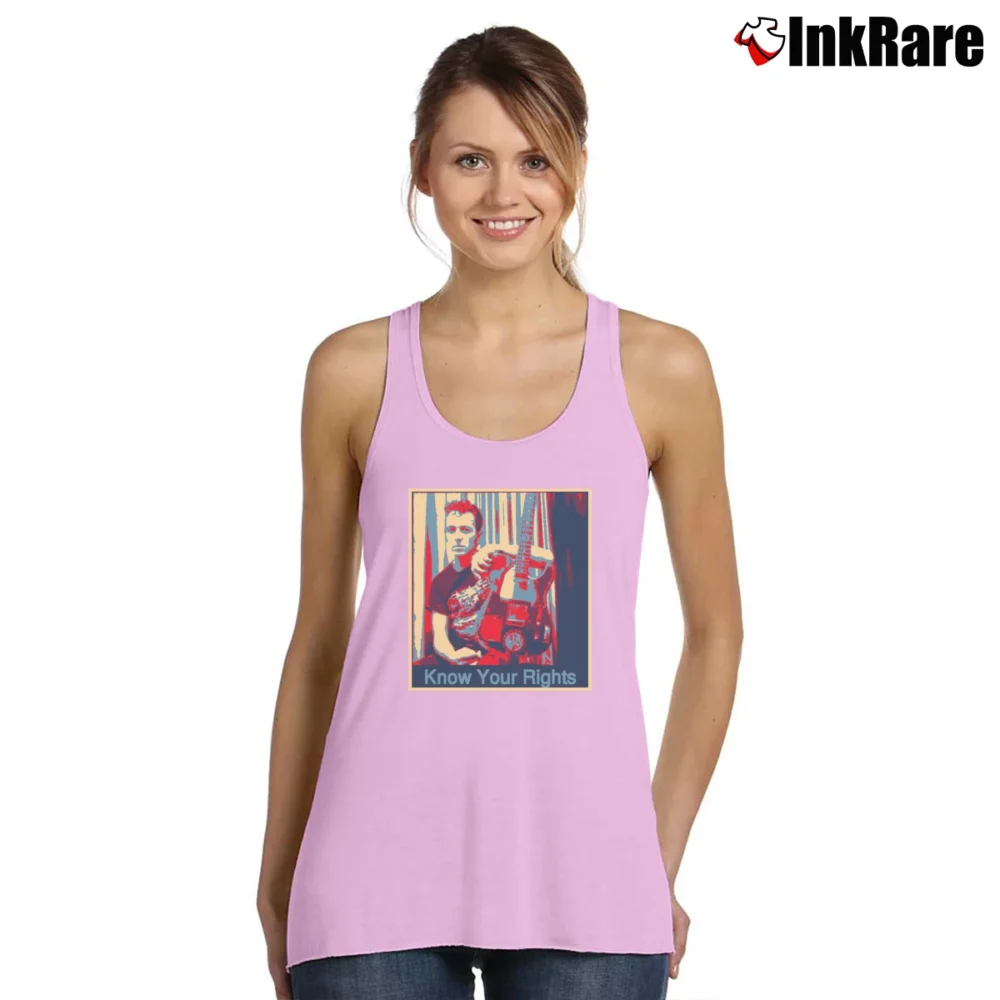 Women’s Joe Strummer Know Your Rights Tank Top in light pink | Lightweight, Movement-Friendly