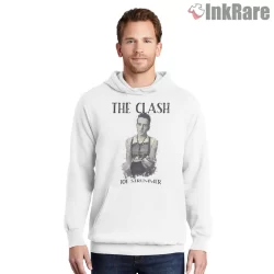 Joe Strummer Solo Portrait Punk Shirt on white hoodie for men graphic tee