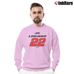 Men’s Joey Logano Shell Pennzoil Uniform Crewneck Sweatshirt in light pink | Cozy Fabric, Clean Style