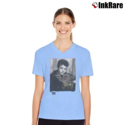 Women’s Joey Mcintyre Nkotb Boy Band Tour V-Neck Tee in light blue | Chic Neckline, Soft Texture