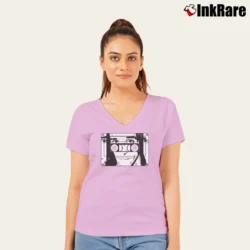 Women’s John Cale Fear V-Neck Tee in light pink | Chic Neckline, Soft Texture