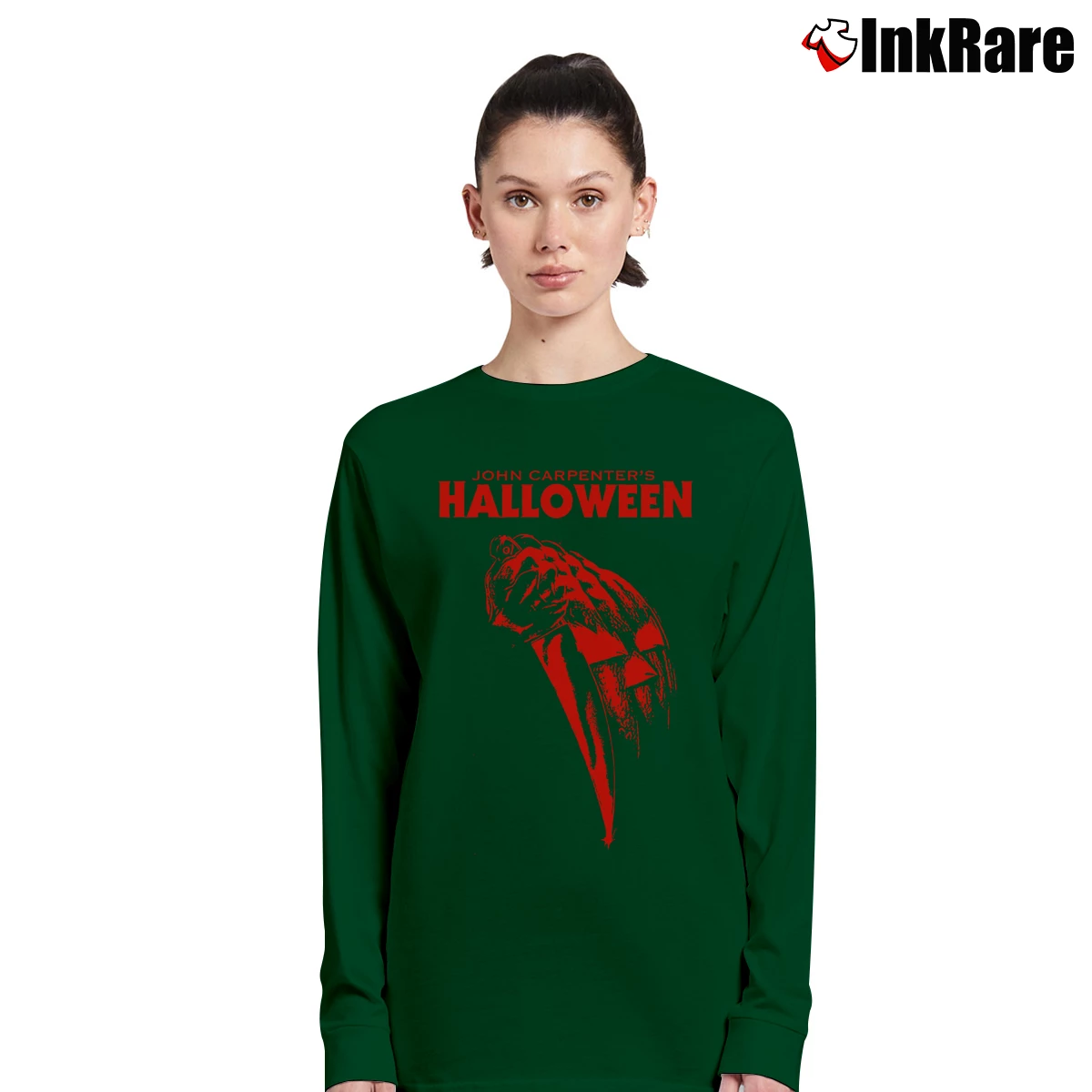Women’s John Carpenter Halloween 1978s Friday The 13th Long-Sleeve Top in forest green | Sleek, Versatile, All-Season