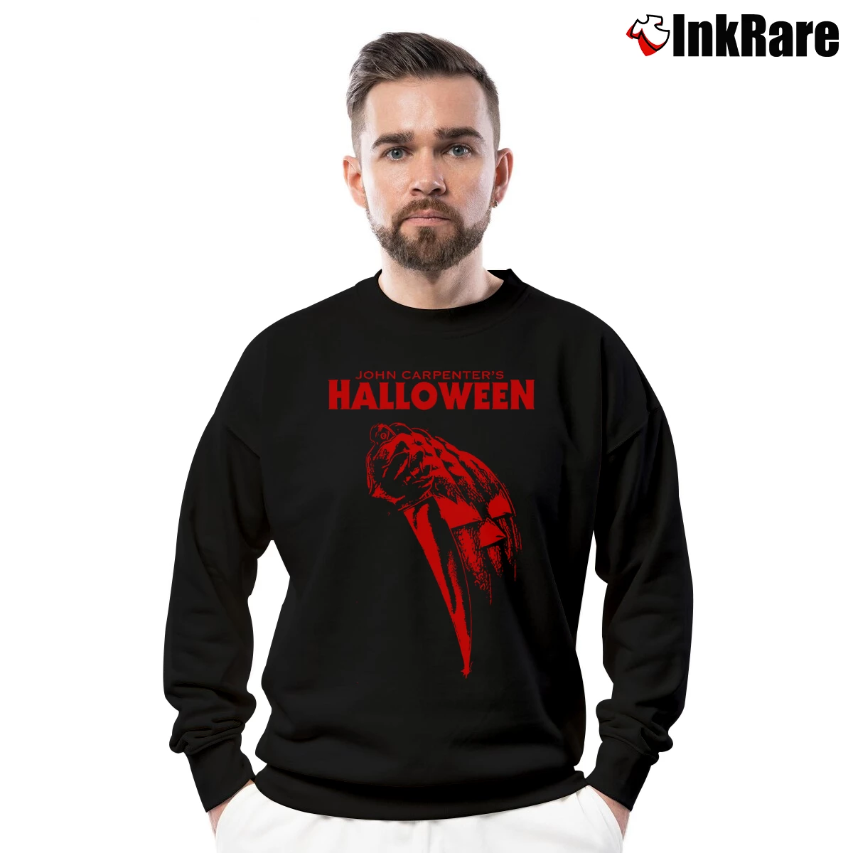 Men’s John Carpenter Halloween 1978s Friday The 13th Crewneck Sweatshirt in black | Cozy Fabric, Clean Style