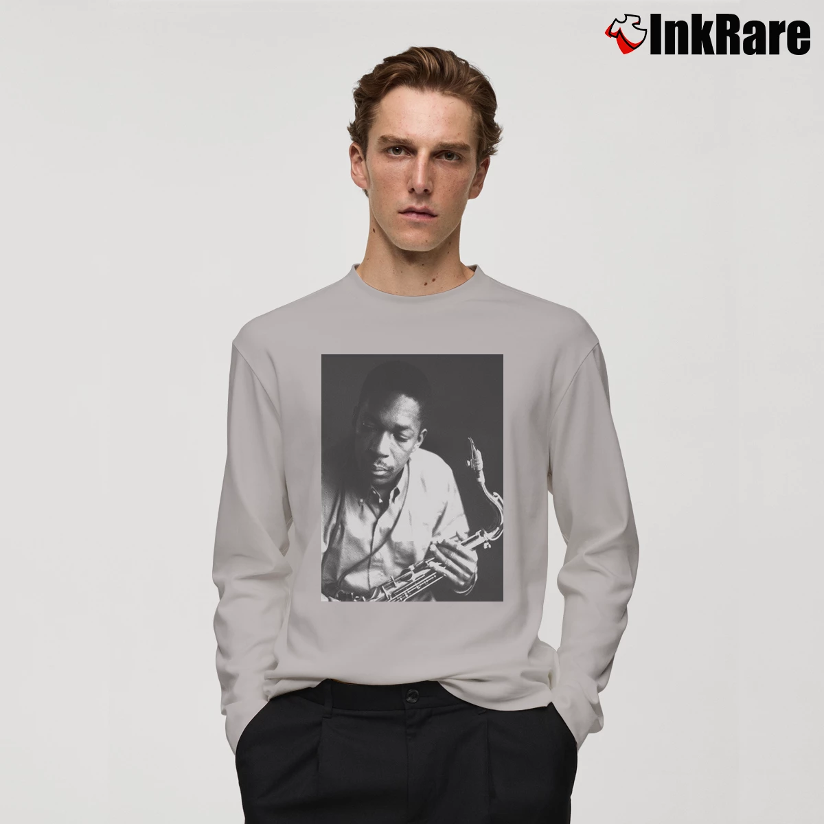 Men’s John Coltrane The Meaning Of Life Long-Sleeve Shirt in sport grey | Sleek, Lightweight, Year-Round Wear