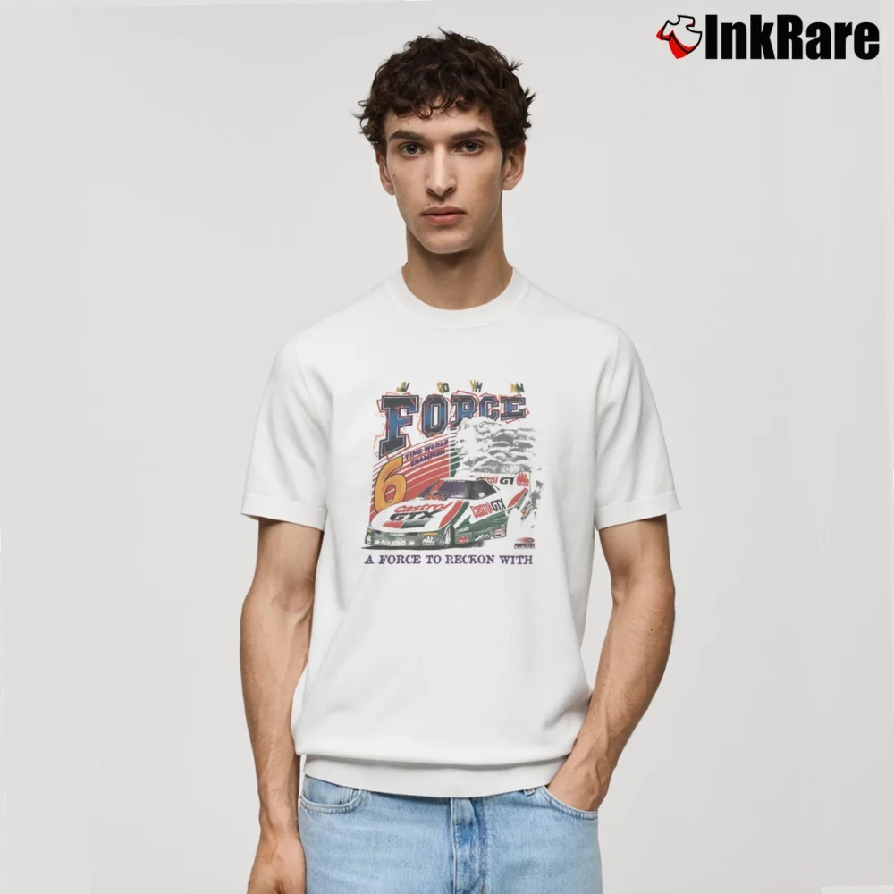 Men’s John Force Drag Race Autograph Classic T-Shirt in white | Soft, Breathable Everyday Wear