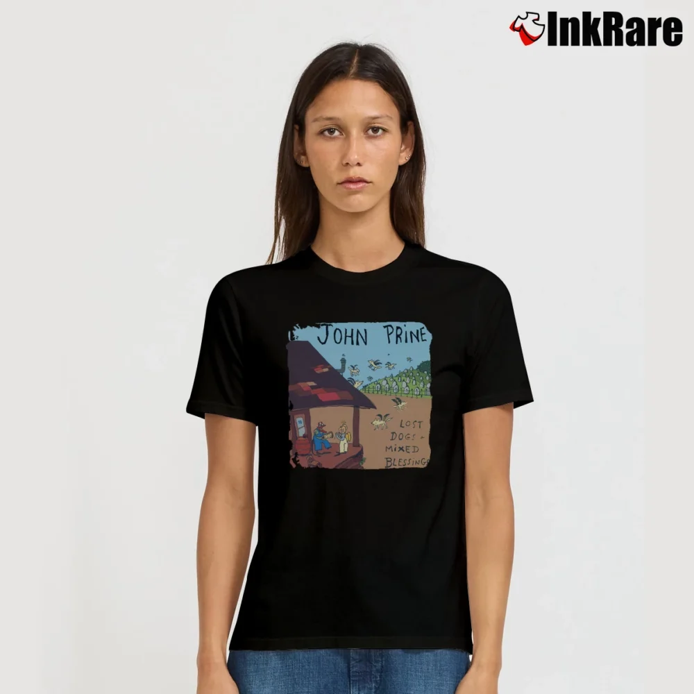 Women’s John Prine Logo Signature T-Shirt in black | Soft, Flattering Fit