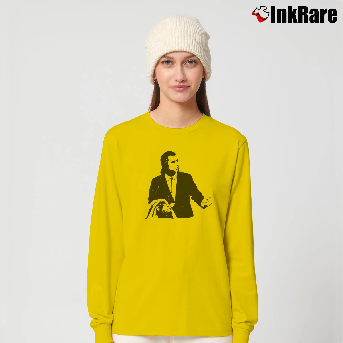 John Travolta Pulp Fiction Women’s Long-Sleeve Top in yellow – Effortless Layer Women’s John Travolta Pulp Fiction Long-Sleeve Top in yellow | Sleek, Versatile, All-Season