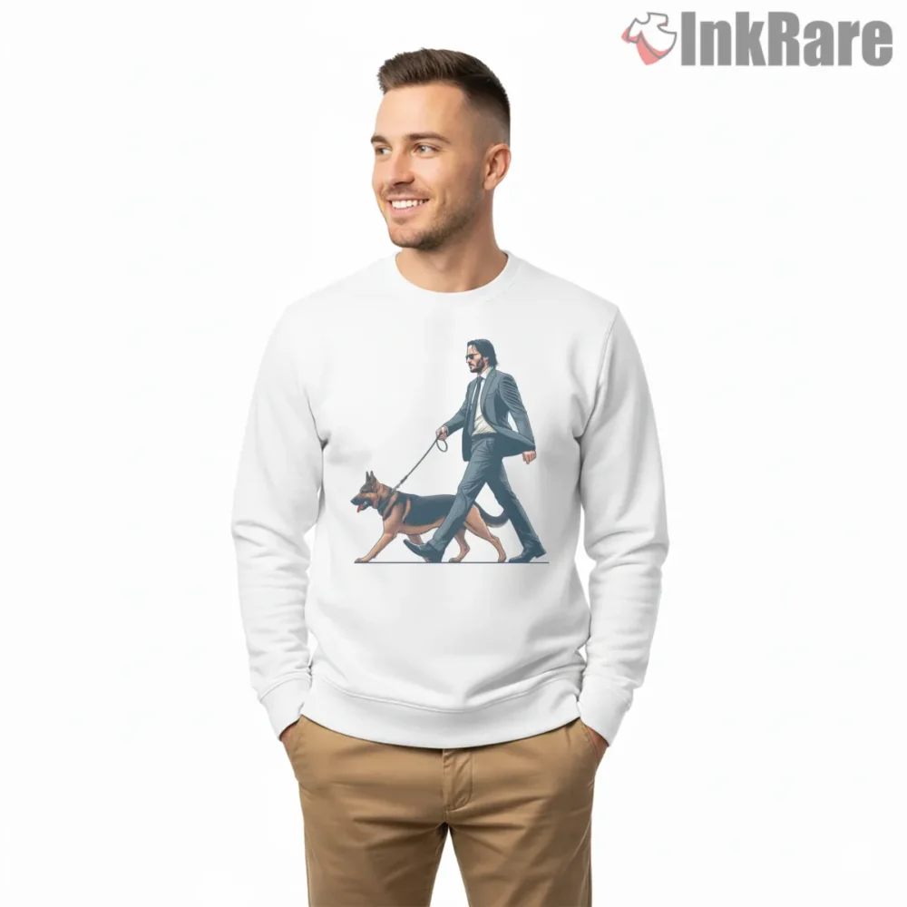 John Wick City Stroll With Loyal Dog Shirt on graphic shirt for men graphic tee