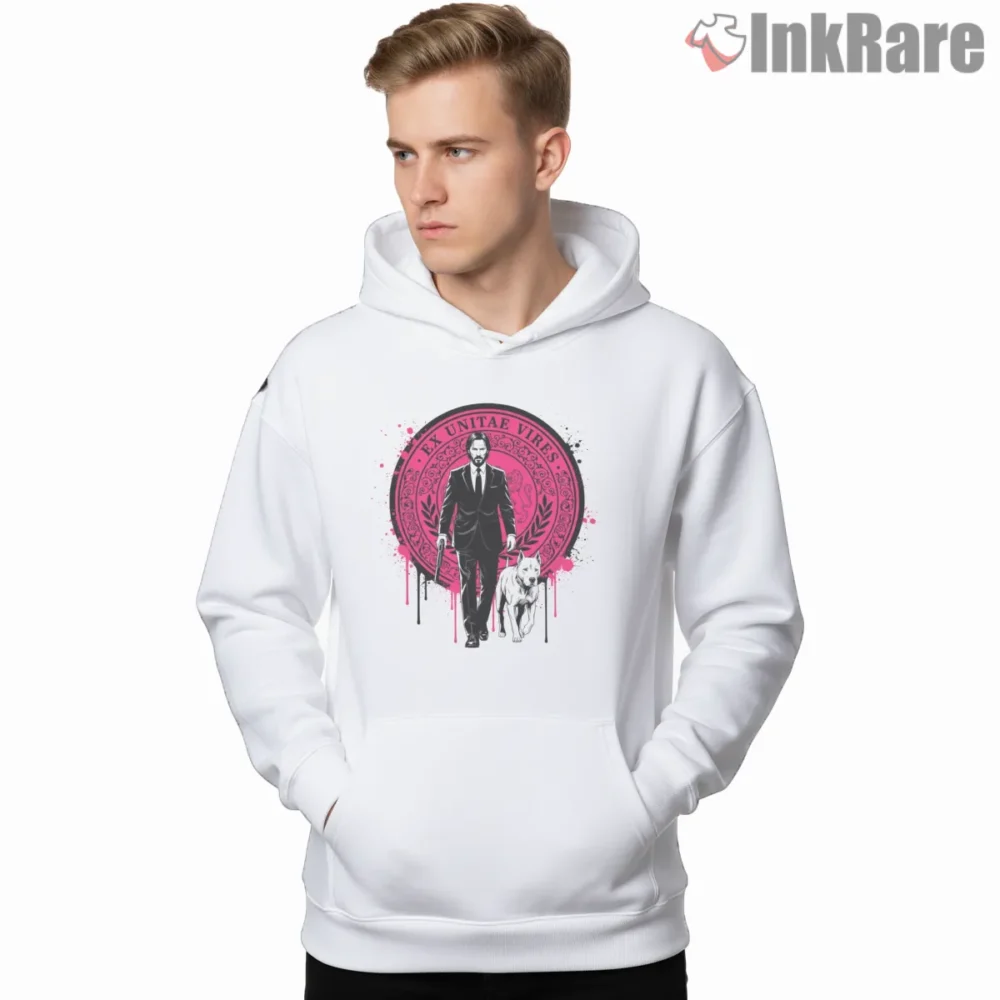 John Wick Continental Hotel Crest Shirt on white hoodie for men graphic tee