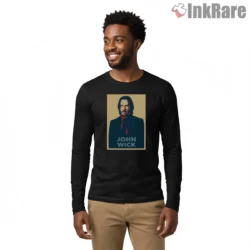 John Wick Hope Style Poster Shirt on black long sleeve shirt for men graphic tee