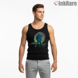 John Wick Lone Hitman And Dog Coin Shirt on black tank top for men graphic tee