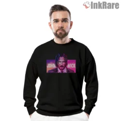 John Wick Neon Color Gradient Portrait Shirt on graphic shirt for men graphic tee