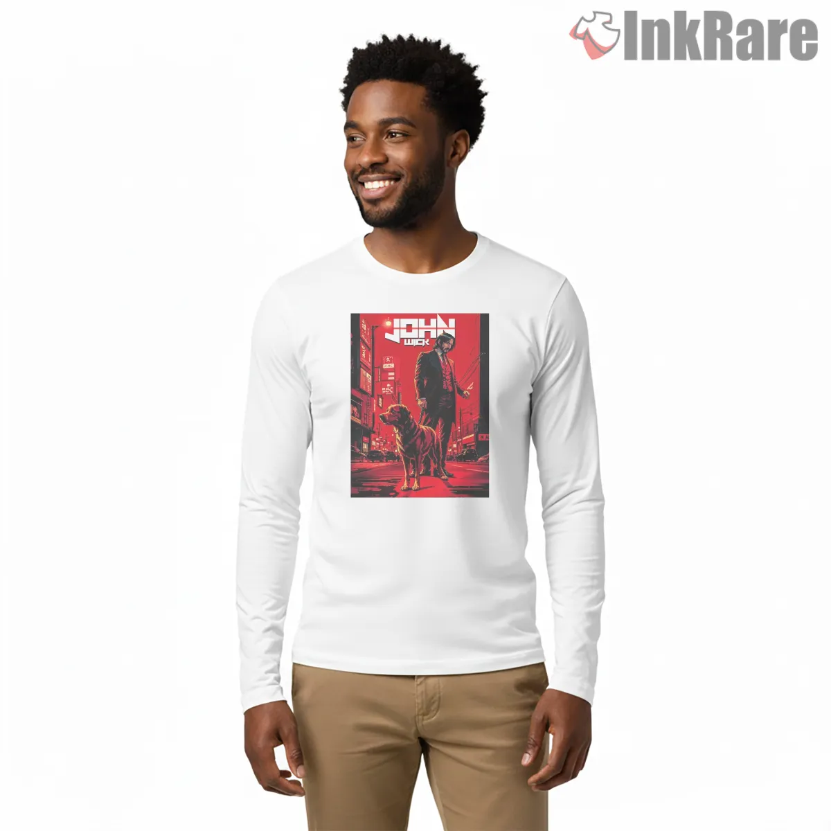 John Wick Red City Japan Poster Shirt on white long sleeve shirt for men graphic tee