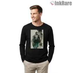 John Wick Spirit Dogs Watercolor Art Shirt on black long sleeve shirt for men graphic tee
