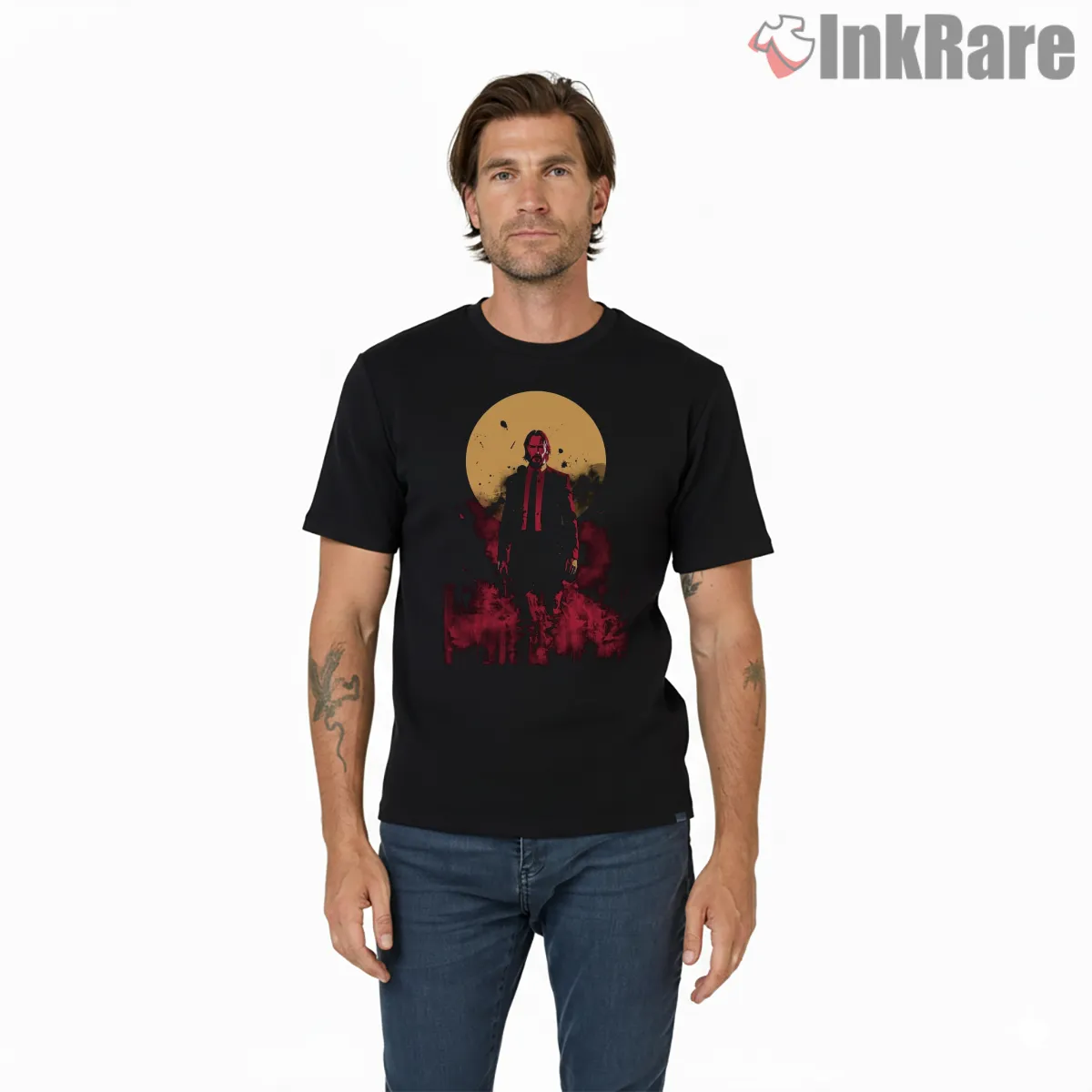 John Wick The Boogeyman Under The Sun Short Sleeve Black John Wick The Boogeyman Under The Sun Shirt on black short sleeve shirt for men graphic tee