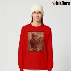 Women’s Johnny Cash Vintage Style Long-Sleeve Top in red | Sleek, Versatile, All-Season