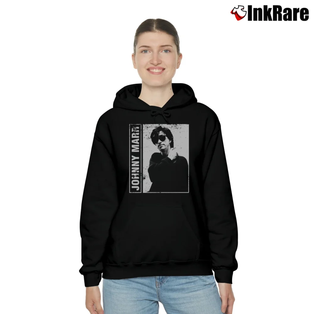 Women’s Johnny Marr 80s 90s Vintage Cozy Hoodie in black | Warm, Structured, Stylish