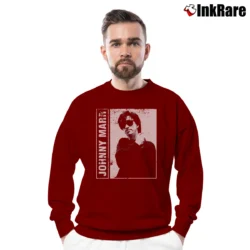 Men’s Johnny Marr 80s 90s Vintage Crewneck Sweatshirt in maroon | Cozy Fabric, Clean Style