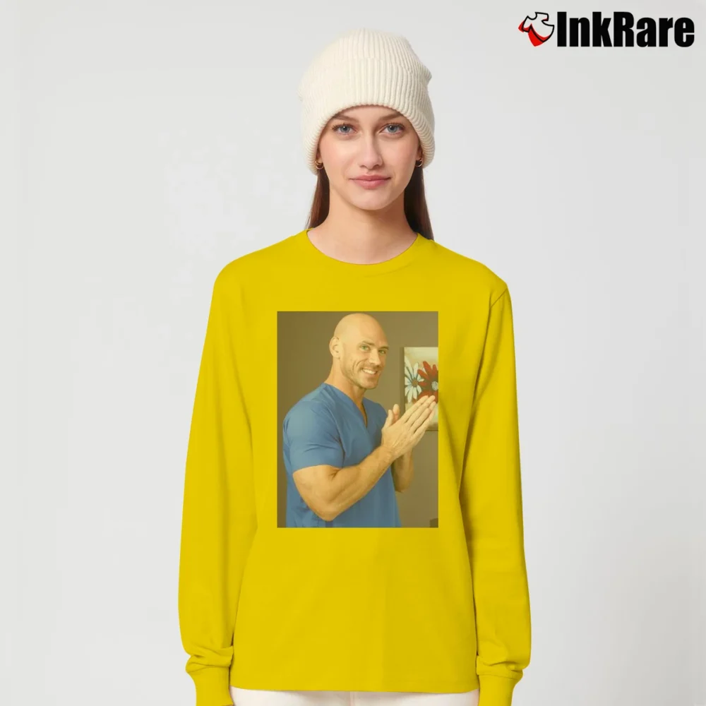 Women’s Johnny Sins Doctor Meme Classic Long-Sleeve Top in yellow | Sleek, Versatile, All-Season