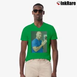 Men’s Johnny Sins Doctor Meme Classic V-Neck Tee in irish green | Sharp, Breathable, Everyday Staple