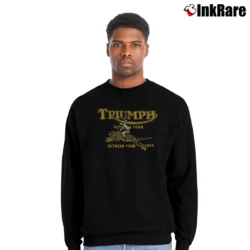 Men’s Johnson Motors Tiger Triumph Motorcycle Crewneck Sweatshirt in black | Cozy Fabric, Clean Style