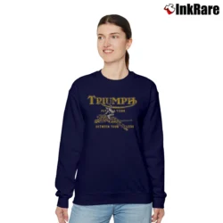 Women’s Johnson Motors Triumph Tiger Graphic Relaxed Sweatshirt in navy | Soft, Laid-Back Vibe
