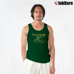 Men’s Johnson Motors Triumph Tiger Graphic Tank Top in forest green | Breathable, Active-Friendly Design