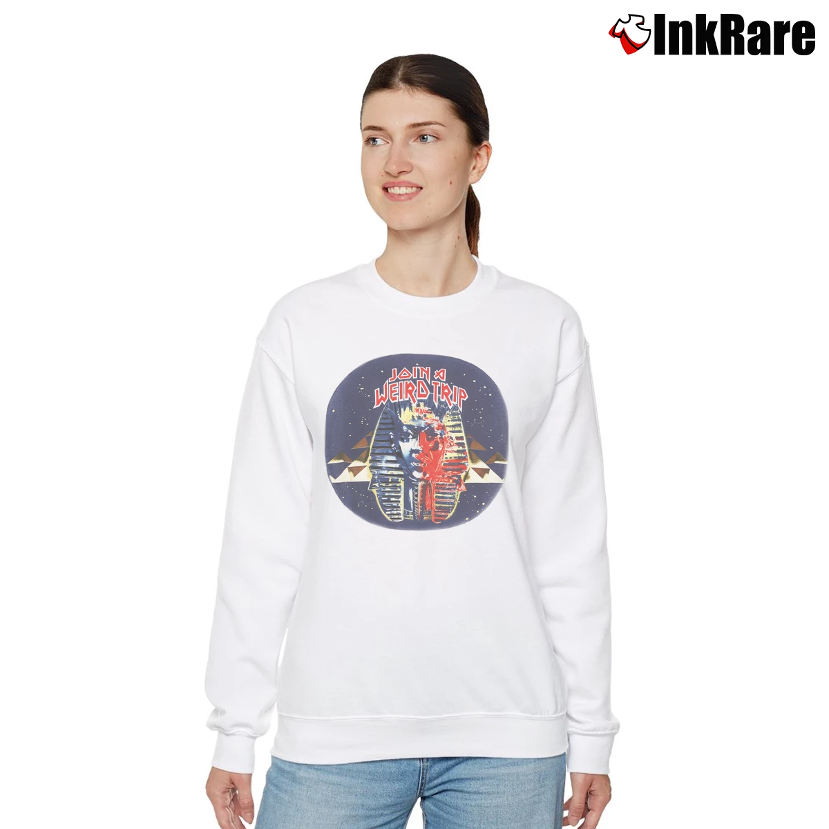 Women’s Join Weird Trip Relaxed Sweatshirt in white | Soft, Laid-Back Vibe
