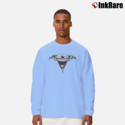 Men’s Joker Batman Logo Long-Sleeve Shirt in light blue | Sleek, Lightweight, Year-Round Wear