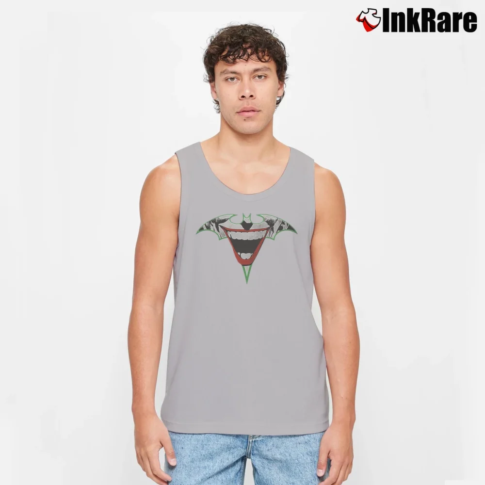 Men’s Joker Batman Logo Tank Top in sport grey | Breathable, Active-Friendly Design