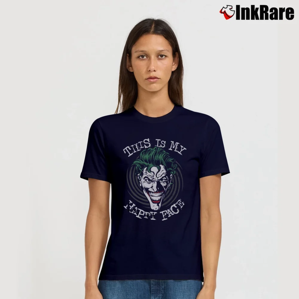 Women’s Joker This Is My Happy Face Signature T-Shirt in navy | Soft, Flattering Fit