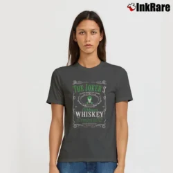 Women’s Joker Whiskey Batman Mashup Vintage 90s Signature T-Shirt in charcoal | Soft, Flattering Fit