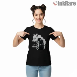 Jon Snow And Ghost Stark Loyalty Portrait Shirt on black short sleeve shirt for women graphic tee