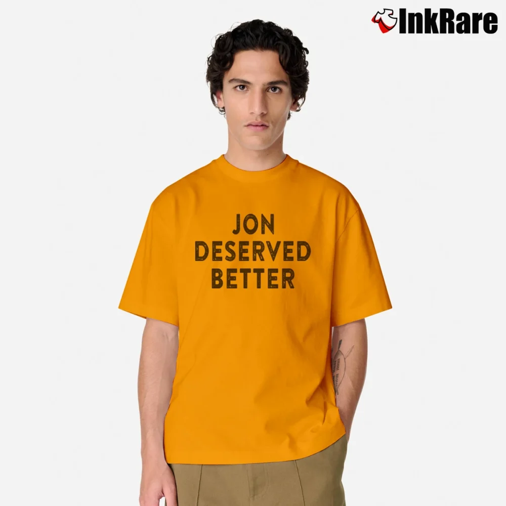 Men’s Jon Snow Deserved Better Game Of Thrones Mother Of Dragons Classic T-Shirt in orange | Soft, Breathable Everyday Wear