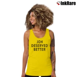 Women’s Jon Snow Deserved Better Game Of Thrones Mother Of Dragons Tank Top in yellow | Lightweight, Movement-Friendly