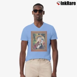 Men’s Joni Mitchell Taming The Tiger 1998 Tour V-Neck Tee in light blue | Sharp, Breathable, Everyday Staple