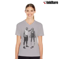 Women’s Jordan And Mars Blackmon 90s Promo V-Neck Tee in sport grey | Chic Neckline, Soft Texture