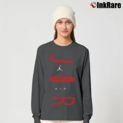 Women’s Jordan Wordmark Long-Sleeve Top in charcoal | Sleek, Versatile, All-Season