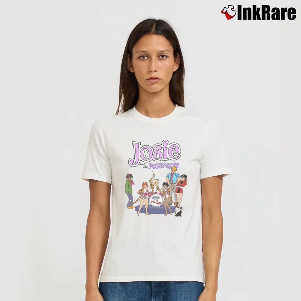 Women’s Josie and the Pussycats Urban Style Signature T-Shirt in white | Soft, Flattering Fit