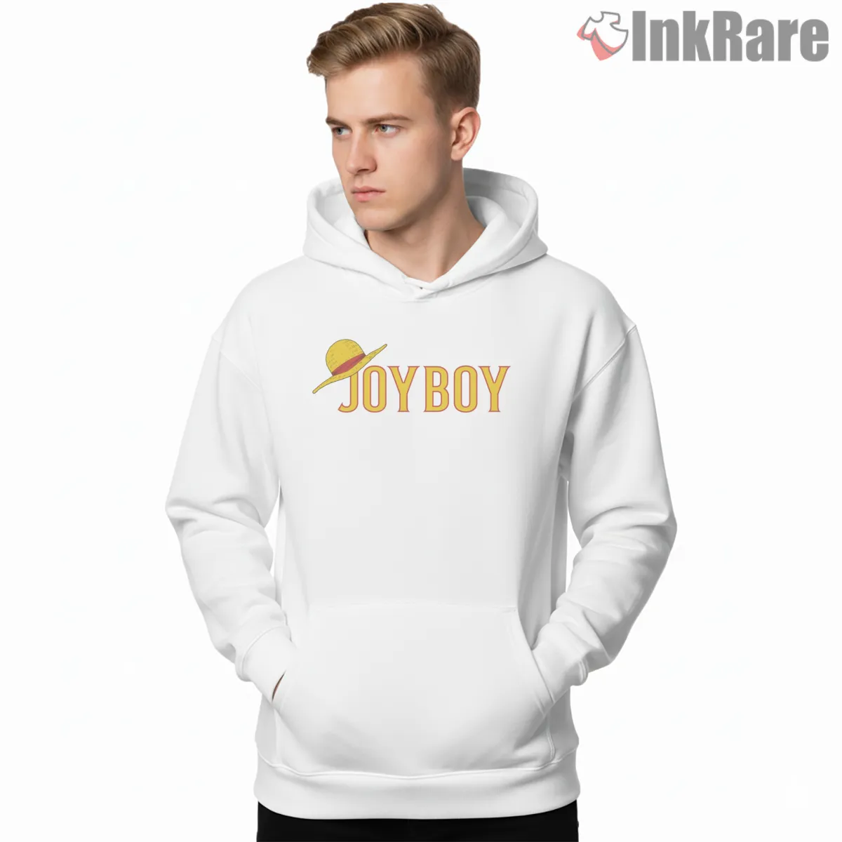Joy Boy Straw Hat Legend Anime Hoodie White Joy Boy Straw Hat Legend Anime Shirt on white hoodie for men graphic tee