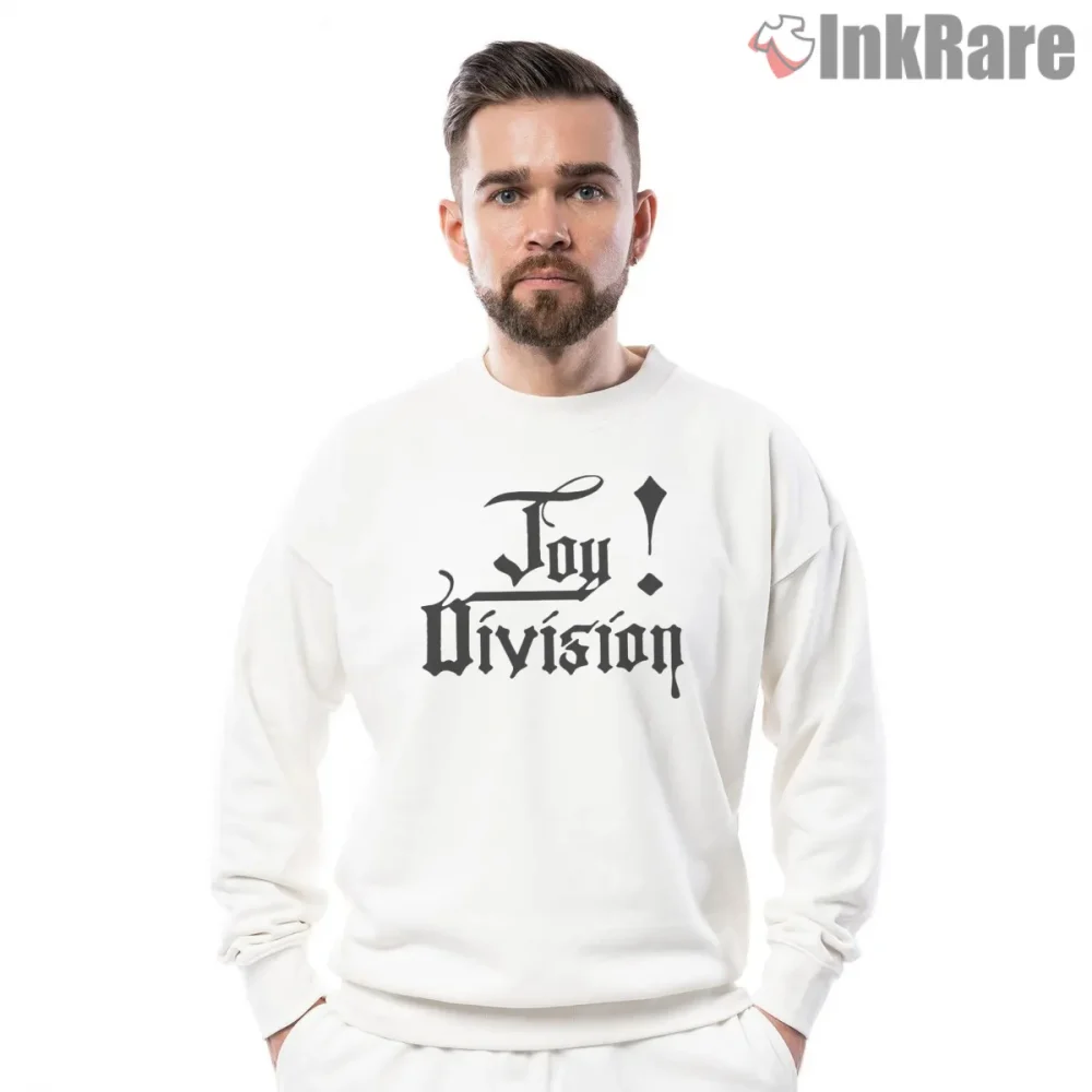 Joy Division Gothic Logo Typography Shirt on graphic shirt for men graphic tee