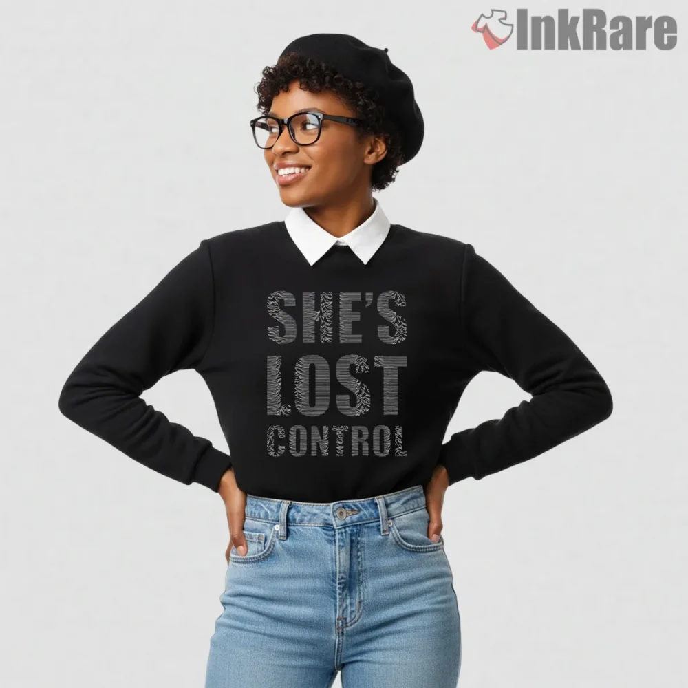 Joy Division Shes Lost Control Typography Shirt on graphic shirt for women graphic tee