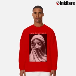 Men’s Joy Division The Veiled Virgin Design Long-Sleeve Shirt in red | Sleek, Lightweight, Year-Round Wear