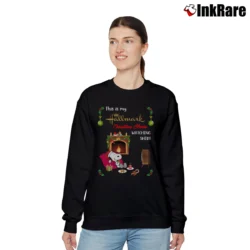 Women’s Joy Snoopy Hallmark Christmas Movie Watching Relaxed Sweatshirt in black | Soft, Laid-Back Vibe