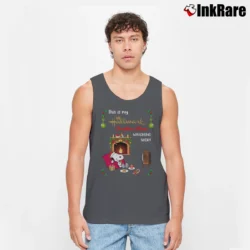 Men’s Joy Snoopy Hallmark Christmas Movie Watching Tank Top in charcoal | Breathable, Active-Friendly Design